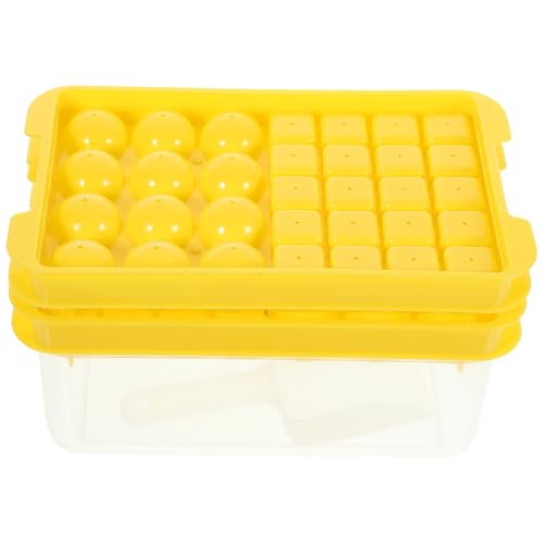 Molde para cubitos de hielo de silicona SEWACC 2 piezas amarillo miniatura 1