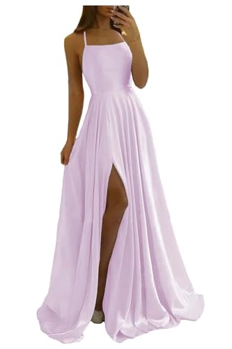 Vtorliya Women's Spaghetti Straps Satin Prom Dresses Long Ball Go...
