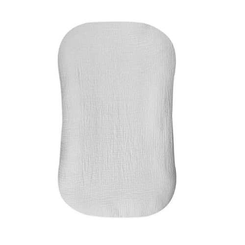 Image of Hooyax Muslin Baby Lounger Cover Soft Organic Cotton Slipcover Fits Newborn Lounger for Baby Boys and Girls (Light Gray)