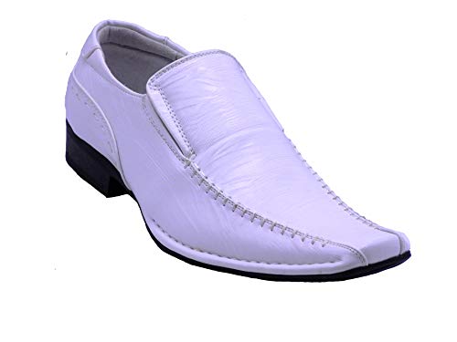 Blancho Men Classical Style Slip-On Loafer White
