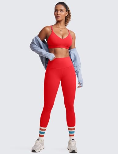 Image of CRZ YOGA Butterluxe V Neck Strappy Sports Bras | Light Support, Removable Pads, Yoga, Extremely Soft, Criss Cross Back, Spaghetti Straps, for Women