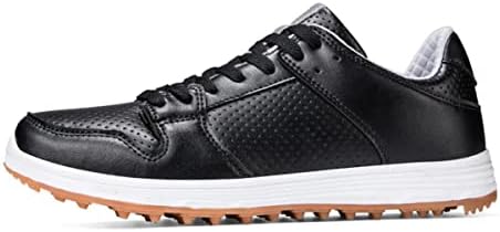 LAKNEW Mens Golf Trainers, Lightweight Comfy Golf Gym Sports Sneakers Casual Spikeless Golfing Footwears,Black,5