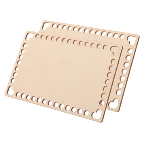 Hohopeti 2 piezas Base de Madera para Bolsa Tejida Crochet Fondo Resistente para Cesta DIY Soporte Duradero para Bolsos Hechos Mano