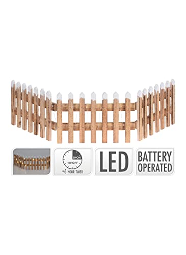 Weihnachtszaun mit LED, 90 x 20 cm, Braun Weihnachtszaun mit LED, 90 x 20 cm, Braun