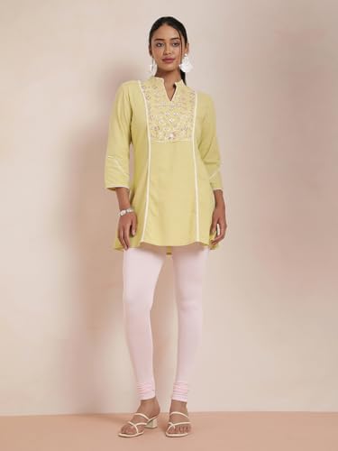 Image of TWIN BIRDS Churidar Leggings for Women | Super Stretchable Cotton Elastane | Wide Waistband | Comfortable Daily Ethnic, Casual & Kurti Wear