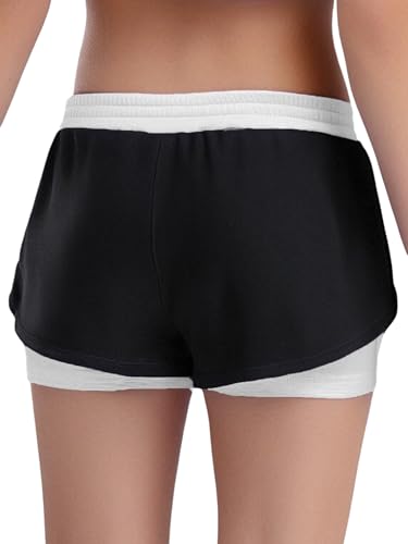 Kids Girls Athletic Shorts Crossover Triple Layered 2 in 1 Bottoms for Sport Workout Running2