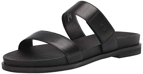 Hush Puppies Women's Lilly 2 Band Slide Sandal, Black Leather, 6