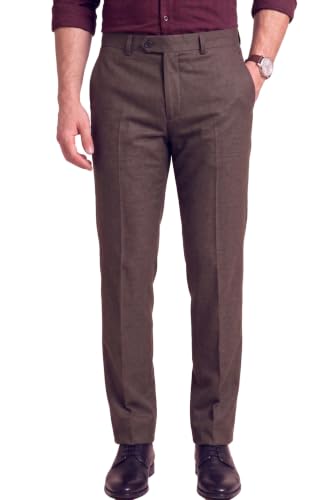 Image of Peter England Men's Premium Formal Stretchable Knit Super Slim Fit Trouser | Comfort Lycra | 360-Degree Stretch