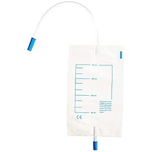 GIMA 28708 urine beenslang met anti-terugstromingsventiel, 750 cc, 35 cm diameter, 30 stuks, transparant