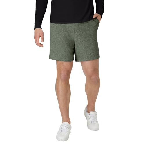 Hanes Mens Jersey Cotton With Pocket Workout-and-training-shorts, Camo Green Heather, X-Large US