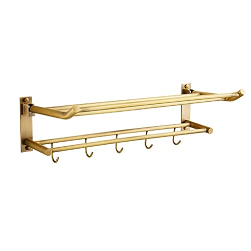 Serviette de salle de bain murale bien ordonnée grâce au rack en cuivre moulé
