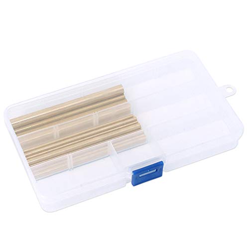 Glarks 18Pcs Brass Solid Round Rod Lathe Bar Stock Assorted for DIY Craft Tool, Diameter 2.5-8mm Length 100mm