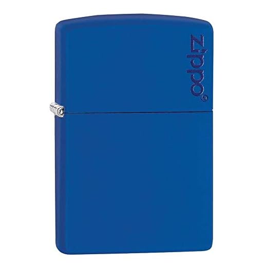Zippo Royal Blue Matte Logo Mechero, Metal, 3.5x1x5.5 cm