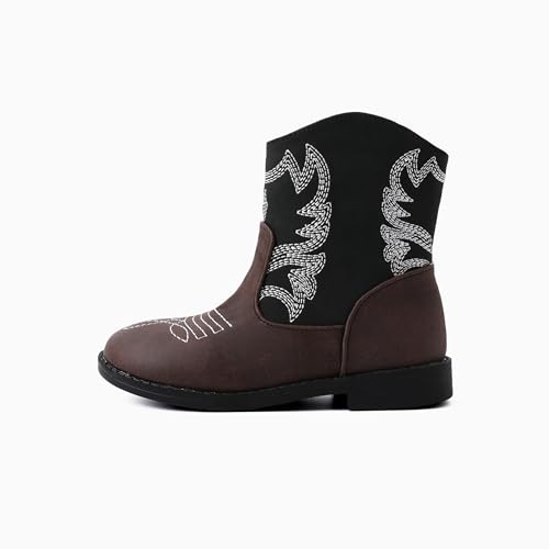 PATPAT Girls Cowboy Boots for Little/Big Kid Mid Calf Western Cowgirl Boots2
