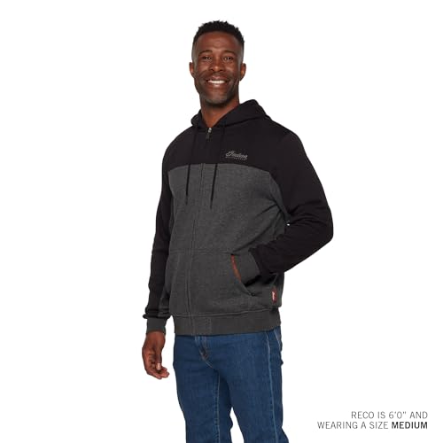 Indian Motorcycle Men's Colorblock Script Hoodie, Gray, Cotton and Polyester, Front and Back Embroidery - 28647783