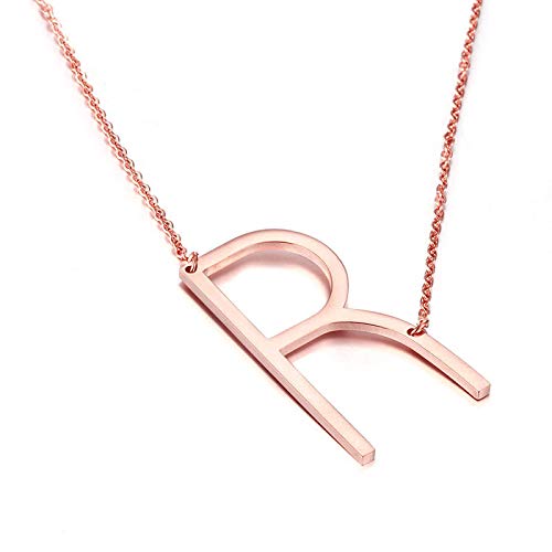 YiyangInitial Necklace Large Letter Pendant Personalized Birthday Day Gift for Women Sister Wife Daugther Friend
