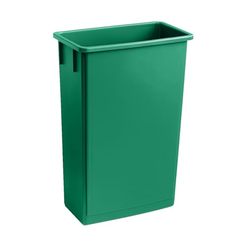 Image of 23 Gallon Slim Rectangular Garbage Can - Dark Green