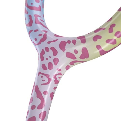 Image of MDF Instruments Rainbow Leopard Kaleidoscope ProCardial Cardiology Stethoscope, Lightweight Titanium, Adult, Dual Head, Rainbow Leopard Tube, Kaleidoscope Chestpiece-Headset, MDF797TRLKL