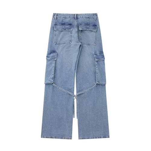 Women’s Baggy Jeans Y2k Cargo Denim Pants Lounge High Waist Loose Denim Pant with Pocket Summer Hiphop Style Streetwear3
