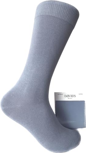 Triple M Plus Men's Solid Dusty Blue Dress Socks