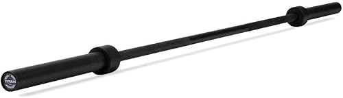 Titan Fitness Black Cerakote - Barra olímpica de la serie TITAN de 44.1 lbs y 1.122 in, hecha en Estados Unidos, con clasificación de 1,500 libras,