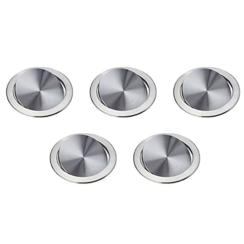 Lanko - Tapa de basura de acero inoxidable, 5 unidades, tapa de basura integrada, con solapa de equilibrio integrada, para encimera de cocina, D