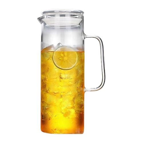Multifunktionaler Glaskrug, Borosilikat-Karaffe für heiße und kalte Getränke, ideal für Eiskaffee, Milch und widerstandsfähigere Wasserkrüge