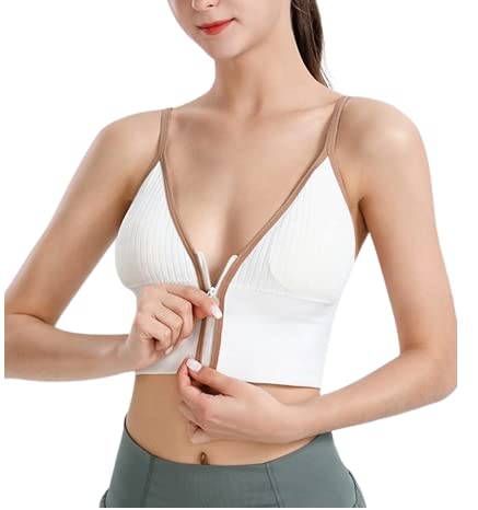 Sports Bra for Gym, Yoga with Removable Pads (Comfortable for 28 to 32 Bust-Size) (Free-Size, White)