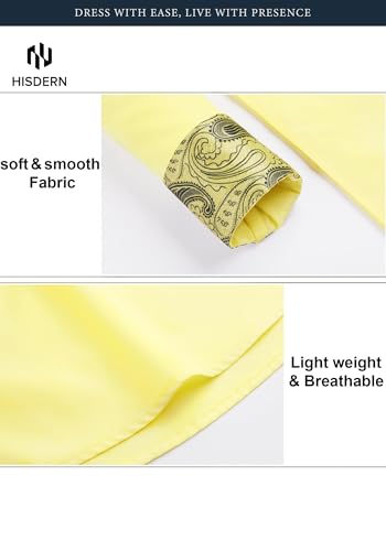 Image of HISDERN Mens Business Dress Shirts Long Sleeve Casual Button Down Shirt Formal Inner Collar Contrast Shirt for Men Wedding