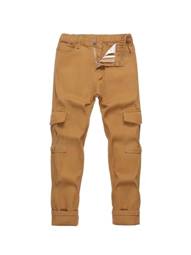 SweatyRocks Boy's Cargo Jeans Casual Tapered Denim Pants Trousers with Pockets - Main Image