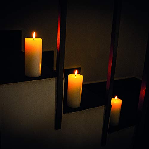 Simply Soson 3x6 inch White Pillar Candles Set of 6, Smooth Texture, Unscented White Candles, Dripless Candles, 3 inch Pillar Candles Ideal as Wedding, Parties, Spas, Dinner, Home Decoration, Church