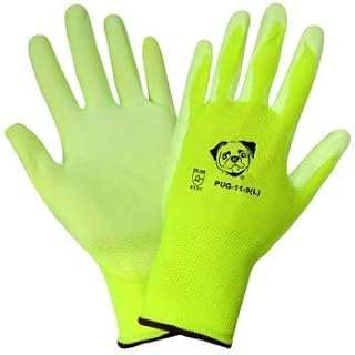 Global Glove PUG11 Polyurethane/Nylon Glove, Work, White (Pack Of 12) (Large)