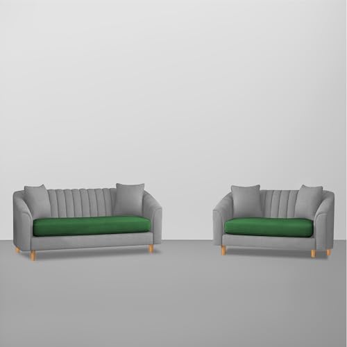 Image of Doraldo 3 + 2 Seater Sofa Set for Living Room (Green Grey) Premium Fabric Sofa