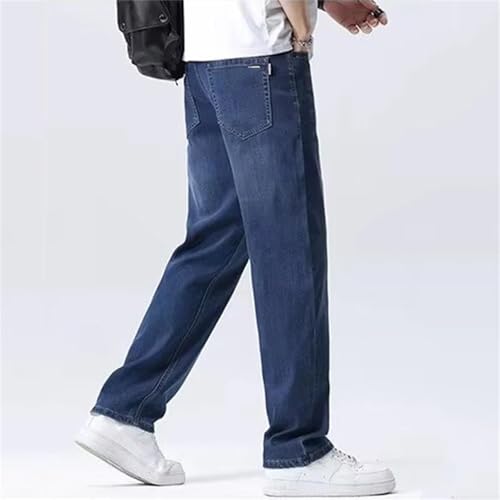 Men's Thin Jeans Baggy Straight Leg Denim Pants Casual Wide Leg Draping Trousers Comfortable Daily Wear2