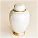 AspenStudio White Pearl Cremation Urn in Oval Shape for Human Cremation Ashes Handcrafted Funeral Memorial Urn