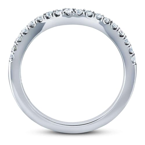 Kobelli Lab Grown Diamond Womens Curved Wedding Band 1/5 CTW 14k White Gold (DEF/VS)3