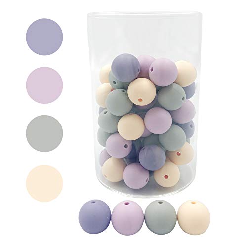 DIY Slicone Loose Purple Beads 12mm 50pc Beads for Jewelry Making, Color 3, Small