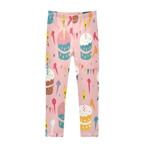 Bolaz Toddler Girls Leggings Printed Yoga Pants Leggings Colorful Cakes for Kids