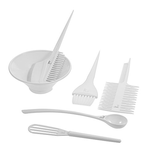 6Pcs Salon Hair Coloring Dyeing Kit Brush Comb Bowl White Hair Tint Bowl Mixing Tool DIY Hair Colouring Tool Set