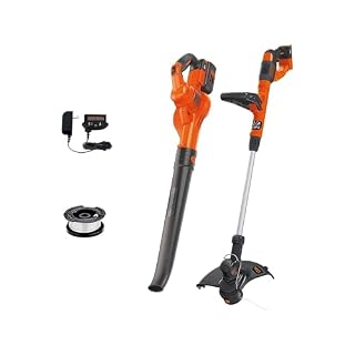BLACK+DECKER 40V Max Cordless Sweeper & String Trimmer, Battery & Charger Included (LCC340C)