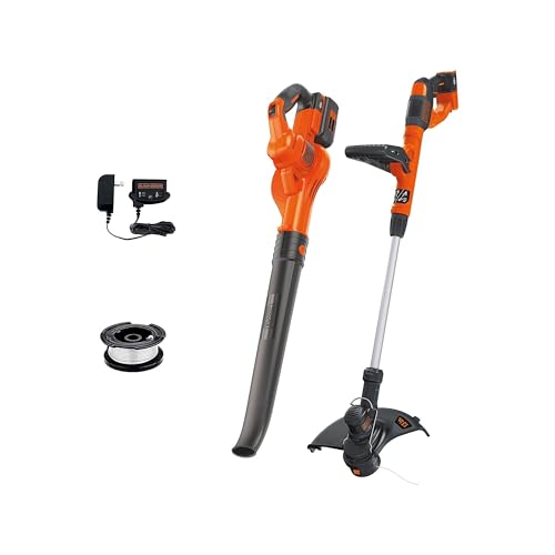BLACK+DECKER 40V Max Cordless Leaf Blower and Weed Eater Combo with Battery and Charger,...