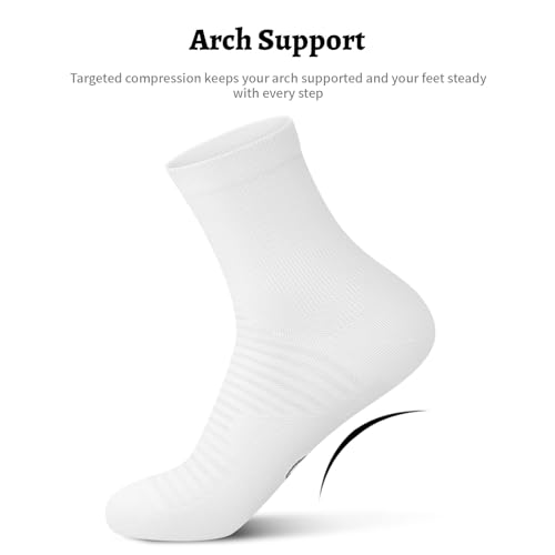 Compression Running Ankle Socks for Men and Women (6 Pairs), Quarter Athletic Socks for Running, Cycling, Golf, Work4