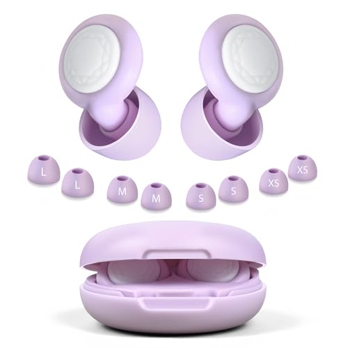 Whemyreat Tapones para los oídos de 35 dB para dormir, reutilizables, de silicona, con 4 pares de tapones suaves para dormir, cancelación de ruido y protección auditiva, bolsa de transporte