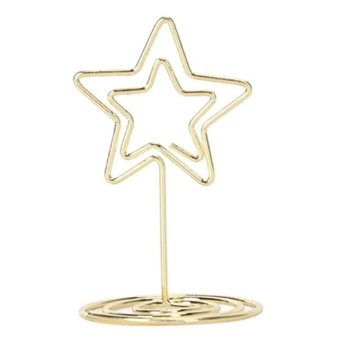 20 Pezzi Portanumero da Tavolo a Stella Mini Segnaposto Portacarte da Tavolo a Stella Supporti Per Foto Portafoto Memo Clip Per Feste Oro
