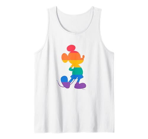 Disney Mickey Mouse Pride Classic Pose Rainbow Icon Fill Camiseta sin Mangas