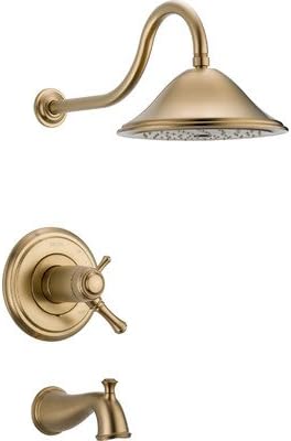 Cassidy Tub and Shower Faucet Trim with Lever Handles Finish: Champagne Bronze