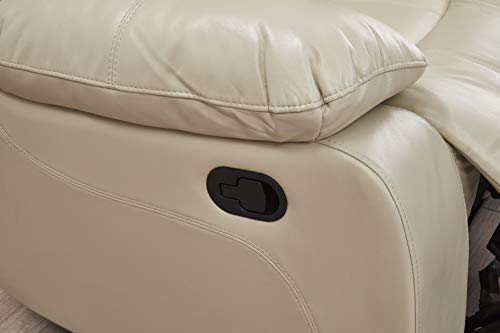 Betsy Furniture Bonded Leather Reclining Sofa In Multiple Colors, 8018 (Beige, Sofa) #TOP3