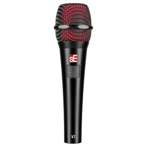 Image of SE ELECTRONICS V7 Push-to-Talk Dynamic Microphone for Singing, Speech & Studio Recording - XLR Handheld Professional Microphone with Supercardioid Aluminum Voice Coil for Huge Gain Before Feedback