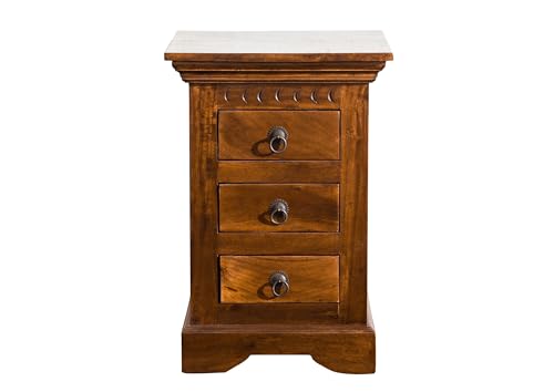 MASSIVMOEBEL24.DE Petite Commode - Bois Massif d'acacia laqué (Miel) - Style Colonial - Oxford #0502