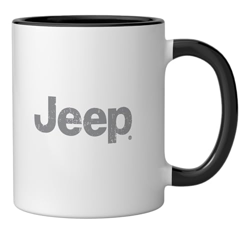 Taza cerámica Jeep Iconic Distressed 11oz negro/blanco miniatura 2